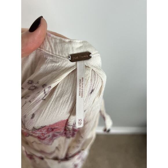 Free People Snap Out Of It Swing Tunic Dress Ivory Floral Size XS Rayon Women’s - Picture 4 of 7